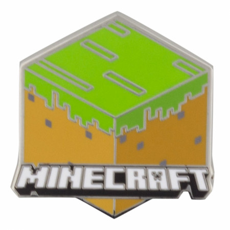 Minecraft Grass Block Logo Enamel Pin